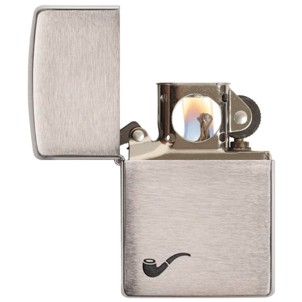 Brichetă Zippo Pipe Brushed Chrome Silver/ Alamă photo 3