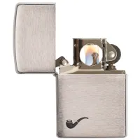 Зажигалка Zippo Pipe Brushed Chrome Серебристый/ Латунь photo 3