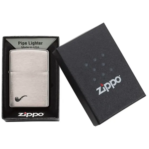 Brichetă Zippo Pipe Brushed Chrome Silver/ Alamă photo 5