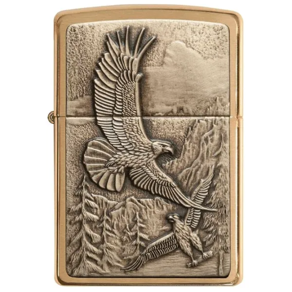 Brichetă Zippo Soaring Eagles Auriu/ Alamă photo 1