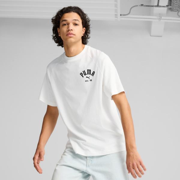 Tricou pentru bărbați Puma Play Loud Classics Tee 100% bumbac/ White photo 3