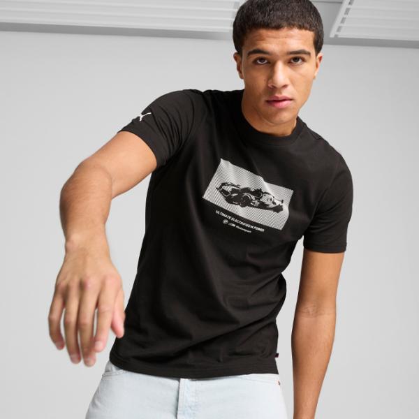 Tricou pentru bărbați Puma Bmw Mms New Ess Car Craphic Tee 100% bumbac/ Black photo 2
