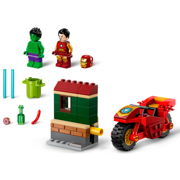 Конструктор LEGO Iron Man with Bike and The Hulk Персонаж из фильма/ Разноцветный photo 2