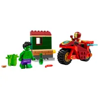 Constructor LEGO Iron Man with Bike and The Hulk Personaj de film/ Multicolor photo 3