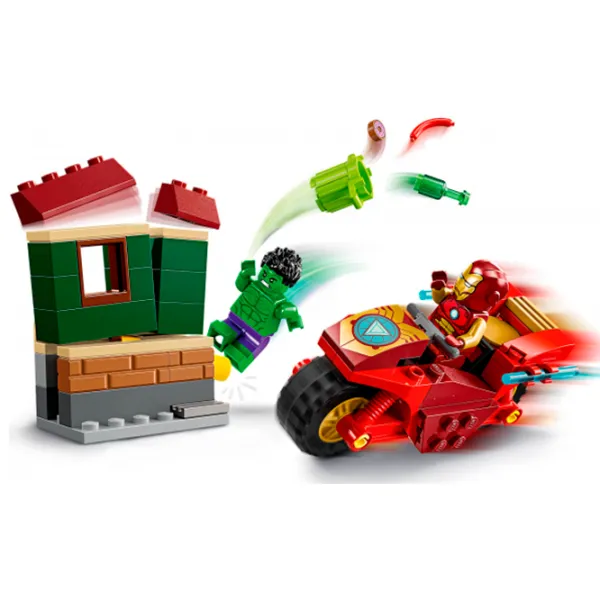 Конструктор LEGO Iron Man with Bike and The Hulk Персонаж из фильма/ Разноцветный photo 4