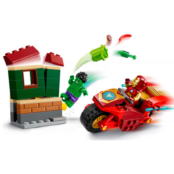 Конструктор LEGO Iron Man with Bike and The Hulk Персонаж из фильма/ Разноцветный photo 4