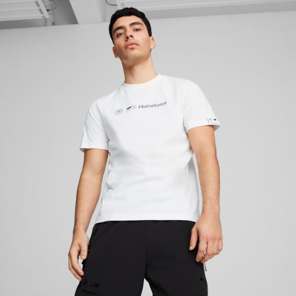 Футболка для мужчин Puma BMW MMS LOGO TEE+ 100% хлопок/ White photo 3