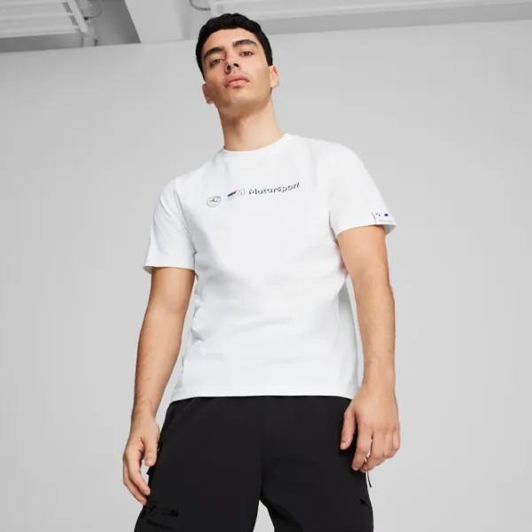 Футболка для мужчин Puma BMW MMS LOGO TEE+ 100% хлопок/ White photo 2