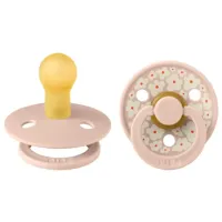Suzetă cu tetina rotundă Bibs Studio Colour 11017103 Pentru fetițe/ 0 luni - 6 luni/ Latex/ Pink