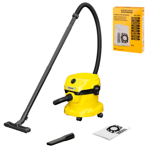 Промышленный пылесос KARCHER WD2 Plus V-12/4/18 1.628-000.01 + Фильтр 2.863-314.0  / Желтый photo 1