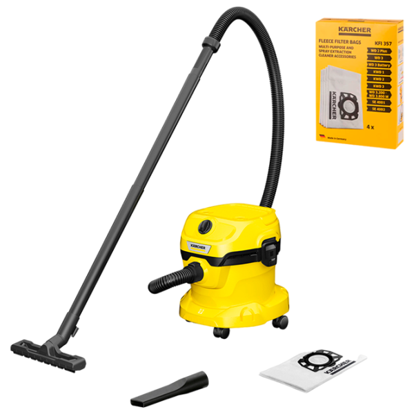 Промышленный пылесос KARCHER WD2 Plus V-12/4/18 1.628-000.01 + Фильтр 2.863-314.0  / Желтый photo 1