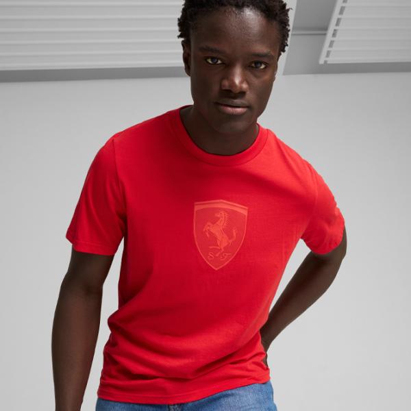 Tricou pentru bărbați Puma Ferrari Race Tonal Big Shield Tee 100% bumbac/ Red photo 3