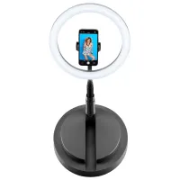Lampă circulară Cellularline Selfie Ring Foldable Compact 12" Black photo 3