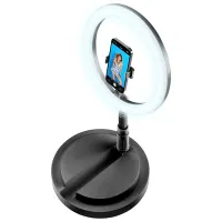 Lampă circulară Cellularline Selfie Ring Foldable Compact 12" Black photo 4