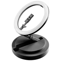 Lampă circulară Cellularline Selfie Ring Foldable Compact 12" Black photo 5