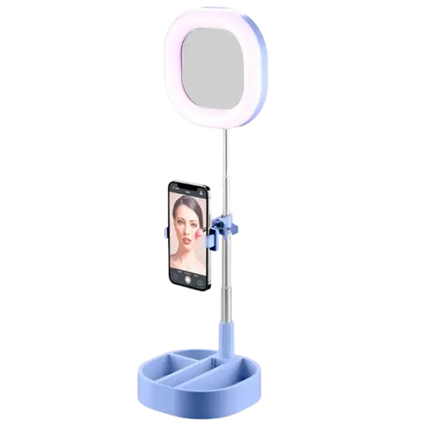 Кольцевая лампа Cellularline Selfie Ring Mirror 152 мм Светло-синий photo 1