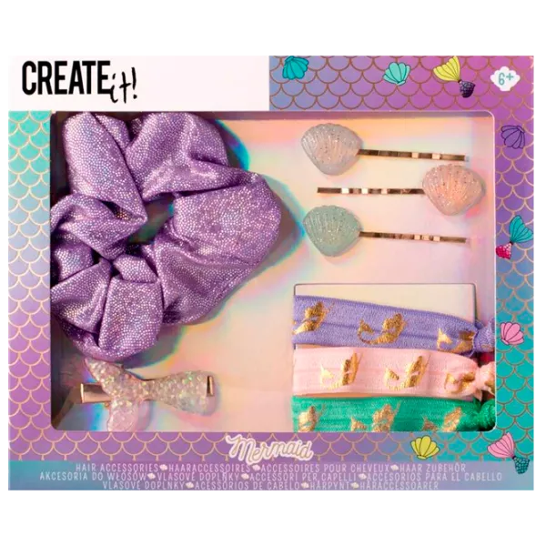 Set de creație Create it Hair Accessories Mermaid 84630A 6+/ Multicolor Pink photo 1