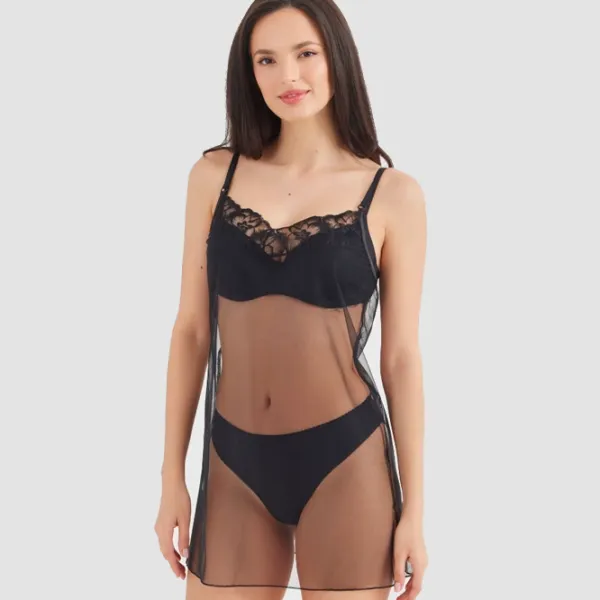 Cămașă de noapte pentru femei Ajure P4202 M / Black photo 4