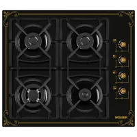 Plită încorporabilă pe gaz Wolser WL-F 6401 GT IC Sticlă călită/ Black