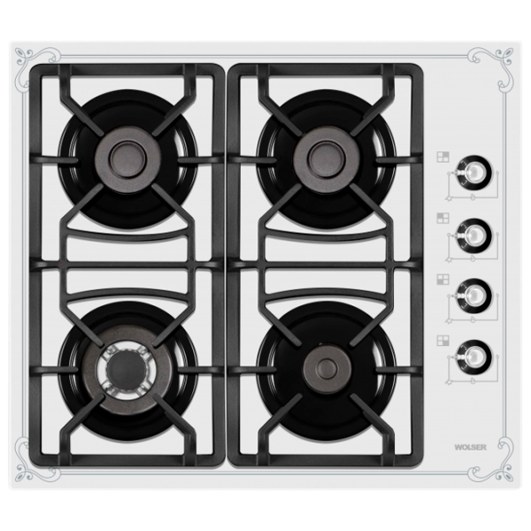 Plită încorporabilă pe gaz Wolser WL-F 6401 GT IC Sticlă călită/ White Rustic photo 1