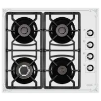 Plită încorporabilă pe gaz Wolser WL-F 6401 GT IC Sticlă călită/ White Rustic