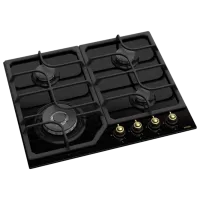 Plită încorporabilă pe gaz Wolser WL-F 6402 GT IC Sticlă călită/ Black Rustic