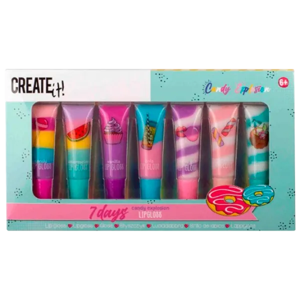 Set de creație Create it Lip Gloss 7 Days 84810 6+/ Multicolor Multicolor photo 1
