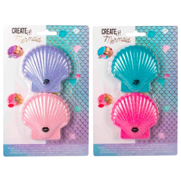 Set de creație Create it Lip Balsam & Eyeshadow Mermaid 8719668008717 6+/ Multicolor Multicolor photo 1