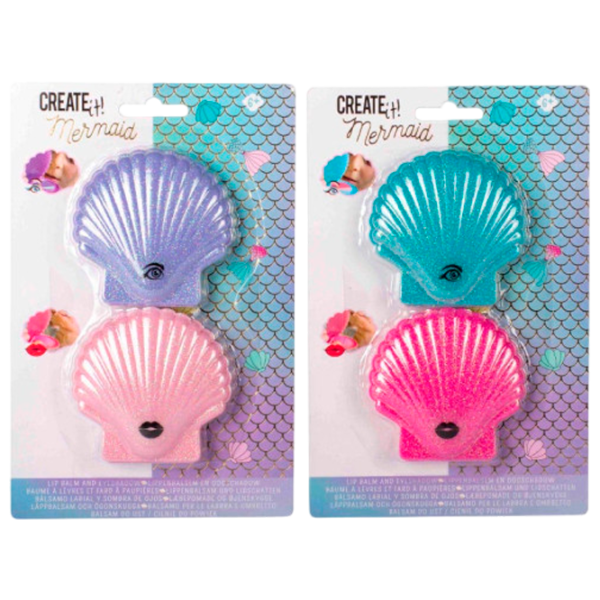 Set de creație Create it Lip Balsam & Eyeshadow Mermaid 8719668008717 6+/ Multicolor Multicolor photo 1