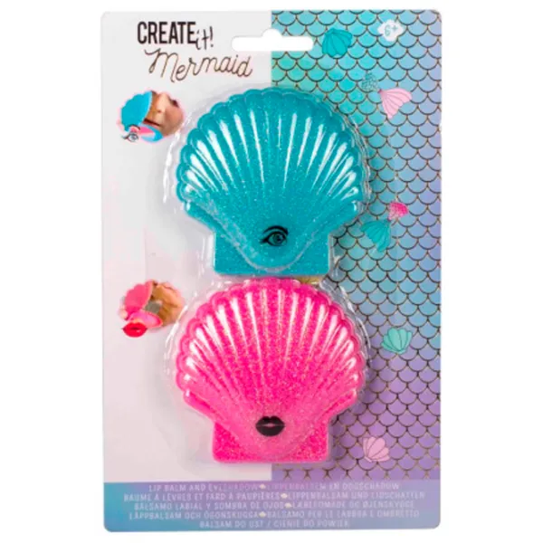 Set de creație Create it Lip Balsam & Eyeshadow Mermaid 8719668008717 6+/ Multicolor Multicolor photo 2