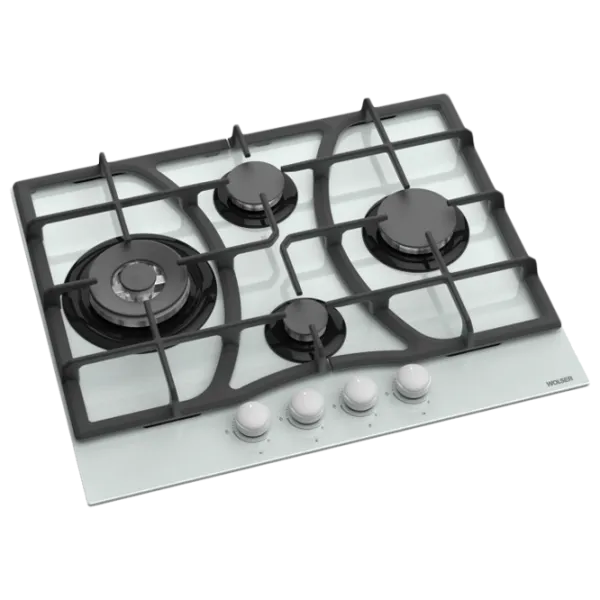 Plită încorporabilă pe gaz Wolser WL- F 6403 GT IC Sticlă călită/ White photo 1