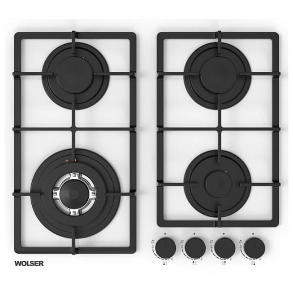 Plită încorporabilă pe gaz Wolser WL-BRD 6402 FFD Sticlă călită/ White photo 1 Plită încorporabilă pe gaz Wolser WL-BRD 6402 FFD Sticlă călită/ White photo 1