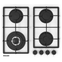 Plită încorporabilă pe gaz Wolser WL-BRD 6402 FFD Sticlă călită/ White