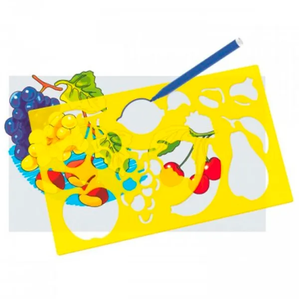 Set de creație Quercetti Stencils Fruits & Vegetables 2612 4+/ Multicolor Multicolor photo 3