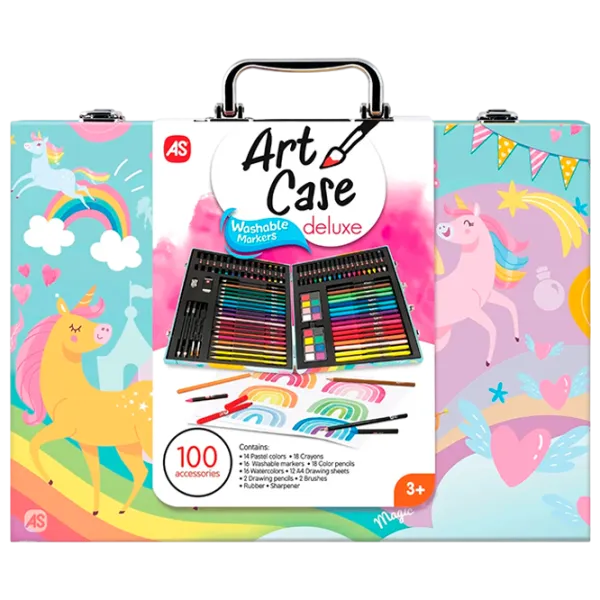 Set de creație As Kids Washable Markers Art Case Deluxe 1038-82051 3+/ Multicolor Multicolor photo 1