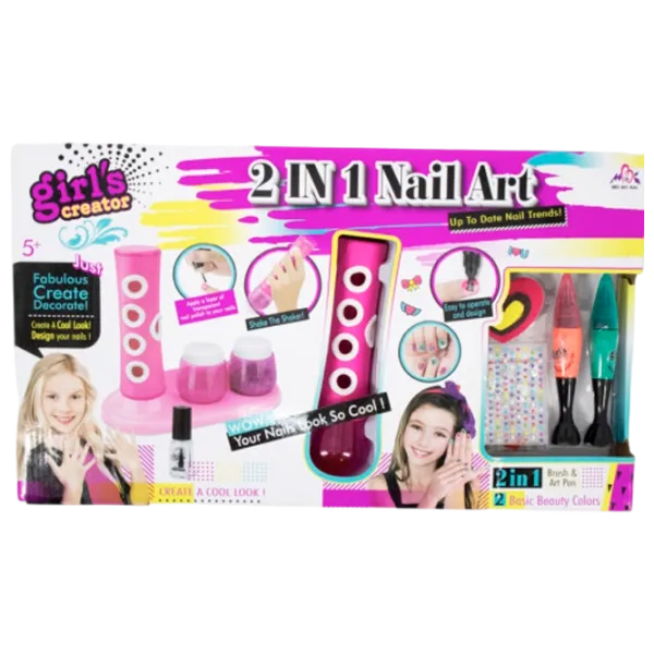Set de creație ICOM Girl's Creator 2 in 1 Nail Art 7144401 5+/ Multicolor Pink photo 1