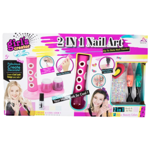 Set de creație ICOM Girl's Creator 2 in 1 Nail Art 7144401 5+/ Multicolor Pink photo 1