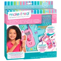 Креативный набор Make It Real Applicator Stories in Antenna Flip Phone Lip Gloss Set and DIY Lanyard 2329M 6+/ Разноцветный Зеленый