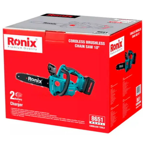 Fierăstrău cu lanţ Ronix RONIX 8651 cu acumulator/ Blue photo 3