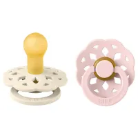 Suzetă cu tetina rotundă Bibs Boheme 230107 Pentru fetițe/ 0 luni - 6 luni/ Latex/ Ivory
