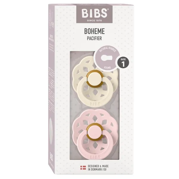 Suzetă cu tetina rotundă Bibs Boheme 230107 Pentru fetițe/ 0 luni - 6 luni/ Latex/ Ivory photo 4
