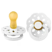 Suzetă cu tetina rotundă Bibs Boheme 210211C Unisex/ 0 luni - 6 luni/ Latex/ White