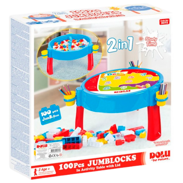 Măsuță cu constructor Dolu Study Time 2In1 Clasic/ Multicolor photo 1