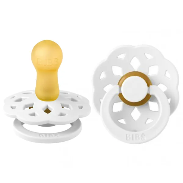 Suzetă cu tetina rotundă Bibs Boheme 220211C Unisex/ 6 luni - 18 luni/ Latex/ White photo 1
