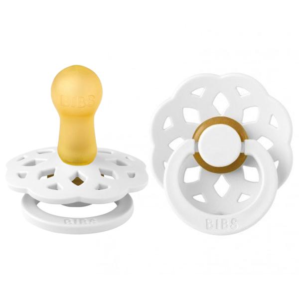 Suzetă cu tetina rotundă Bibs Boheme 220211C Unisex/ 6 luni - 18 luni/ Latex/ White photo 1