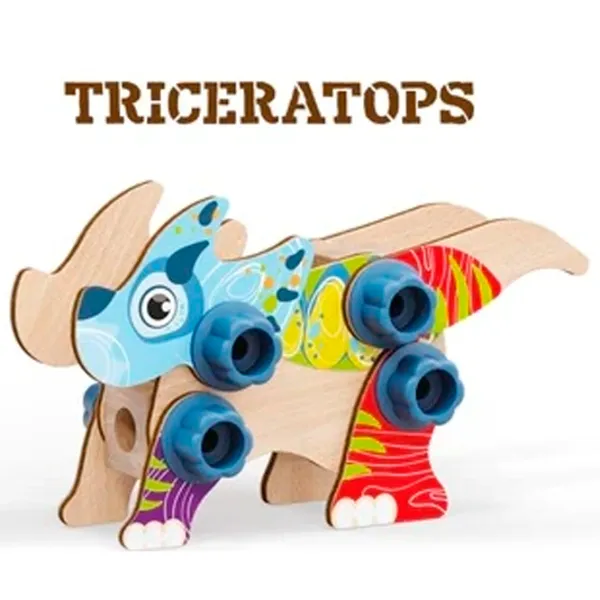 Конструктор Quercetti Wood Dino Классический/ Разноцветный photo 4