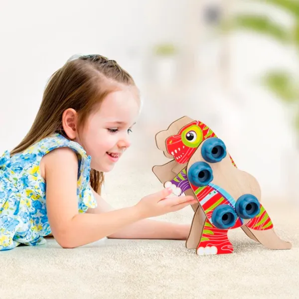 Конструктор Quercetti Wood Dino Классический/ Разноцветный photo 6