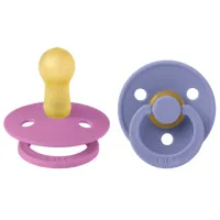 Suzetă cu tetina rotundă Bibs Colour 120452 Pentru fetițe/ 6 luni - 18 luni/ Latex/ Peri