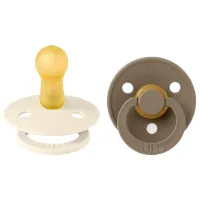 Suzetă cu tetina rotundă Bibs Colour 120358 Pentru fetițe/ 6 luni - 18 luni/ Latex/ Ivory