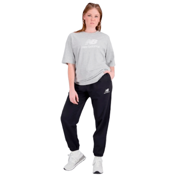Pantaloni sportivi pentru femei New Balance Essentials Stacked Logo French Terry L/ Black photo 1 Pantaloni sportivi pentru femei New Balance Essentials Stacked Logo French Terry L/ Black photo 1